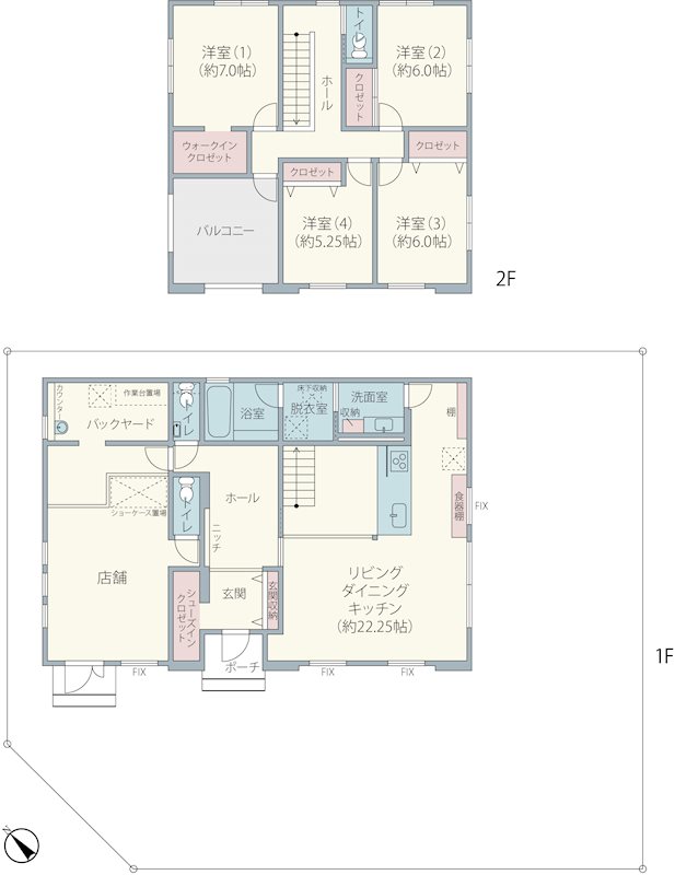 印西市草深　5LDK戸建 間取図・土地図