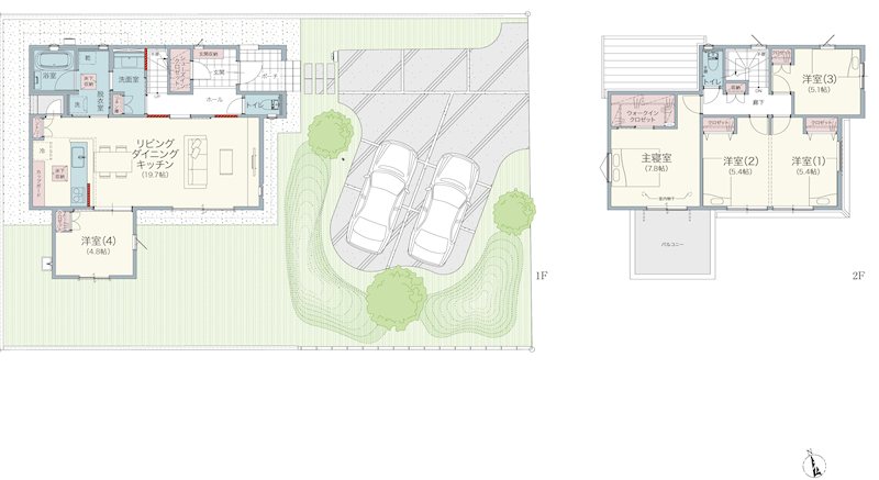 新築戸建　Y-STYLE富里葉山【全30邸】　No1 間取図・土地図