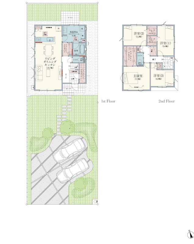 新築戸建　Y-STYLE富里葉山【全30邸】　No3 間取図・土地図