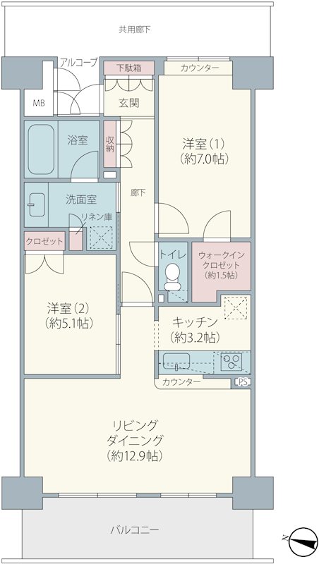 プレシオ・南ユーカリが丘 間取図・土地図