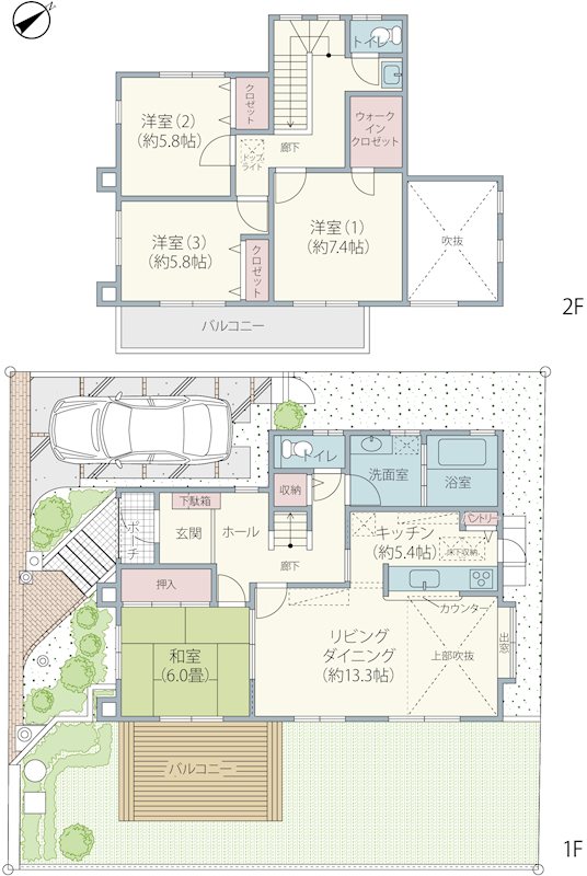 佐倉市ユーカリが丘7丁目　井野小学校近隣 間取図・土地図