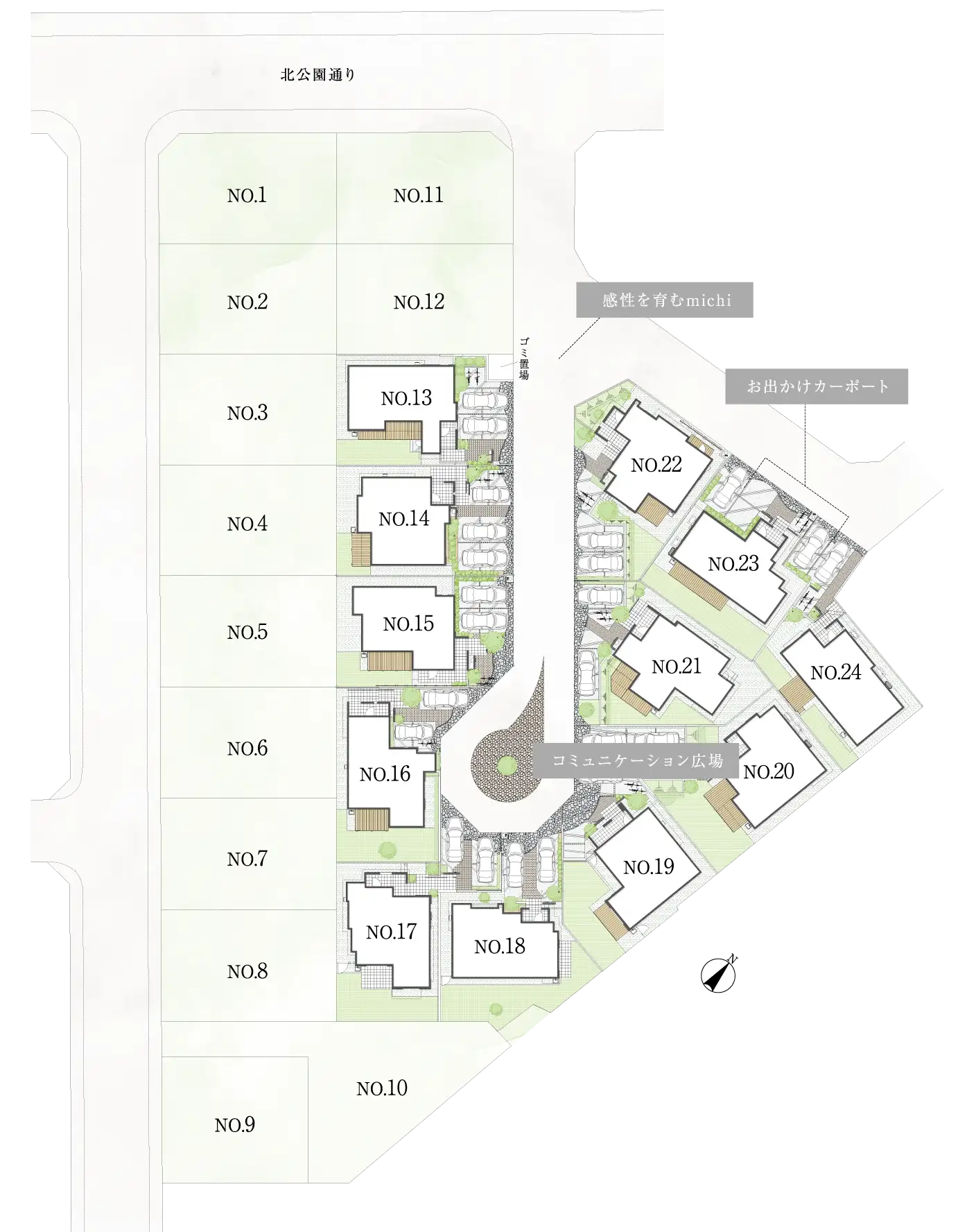TUMUGIの街 街区計画 map image