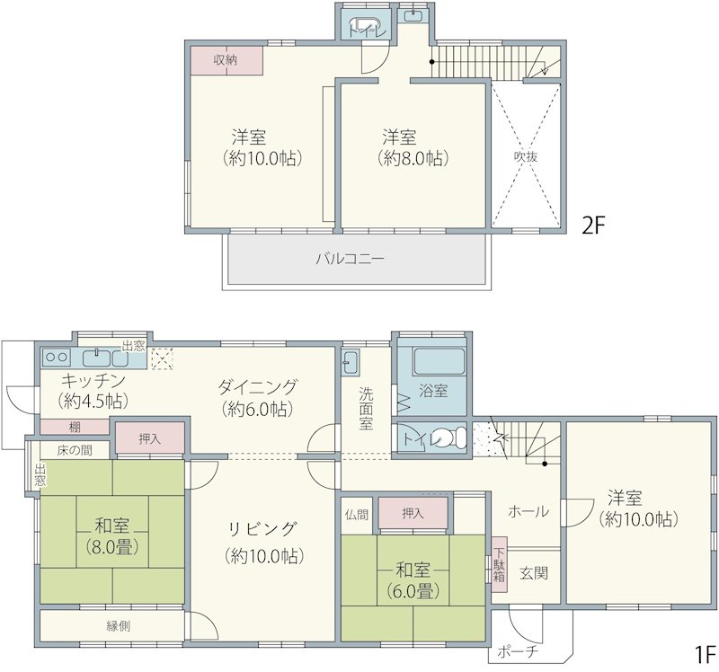 東金駅至近！中古戸建５LDK 間取図・土地図