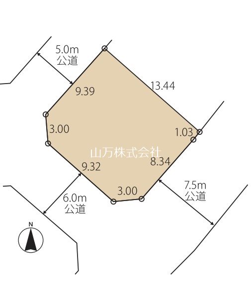 佐倉市西ユーカリが丘3-9-1　建築条件付宅地  区画図