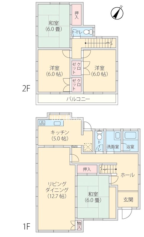 佐倉市井野　南道路で陽当りの良い一戸建て 間取図・土地図