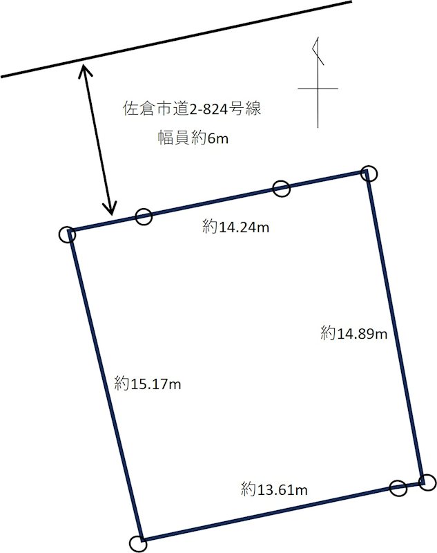 佐倉市宮ノ台2丁目　土地面積60坪超・建築条件なし宅地 閑静な住宅街