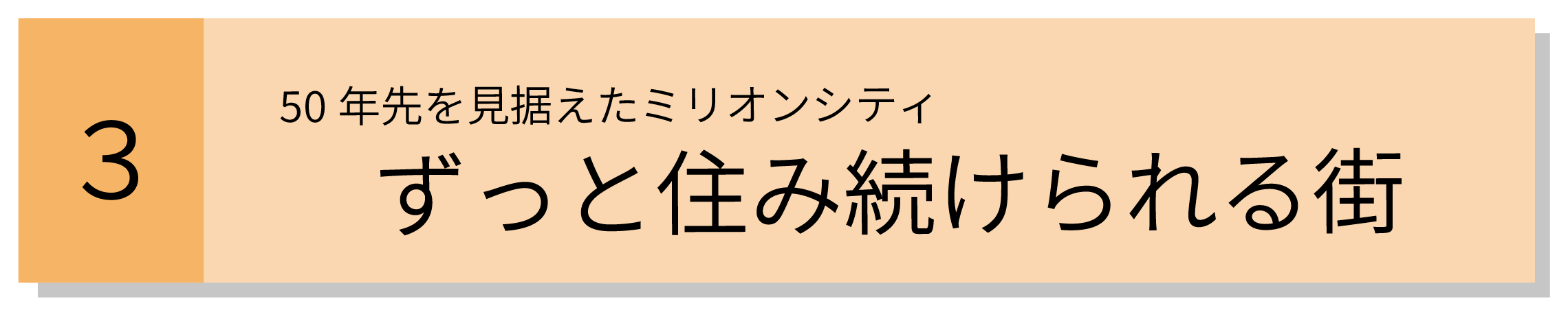 50年先を見据えたミリオンシティずっと住み続けられる街