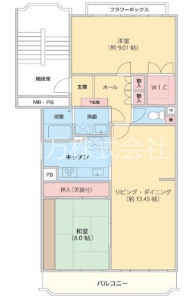 ユーカリ五番町ハイツ5号棟 間取図・土地図