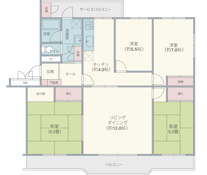 コープ野村志津2号棟  4LDK 間取図・土地図