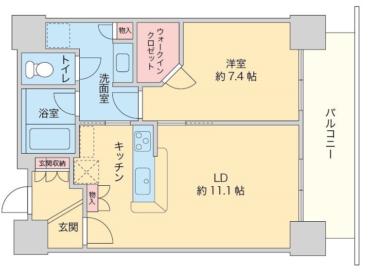 スカイプラザ・ステーションタワー・タワー棟 広々とした1LDK