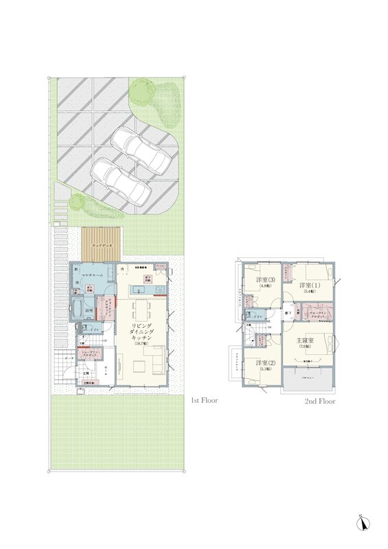 新築戸建　BeauGarden富里葉山【全30邸】　No26 間取図・土地図