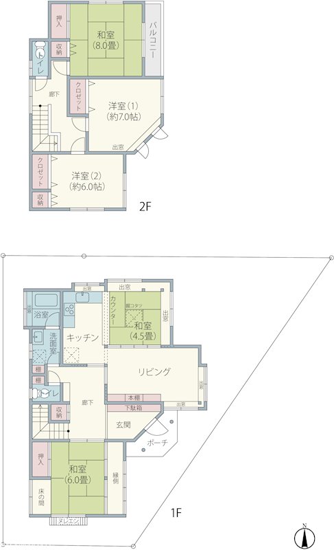 酒々井町東酒々井3丁目 戸建 間取図・土地図