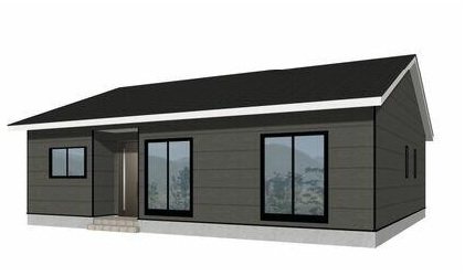 【新築分譲】オール電化4LDK平屋建　富里市七栄　1号棟（全14棟）第33 完成予想図（外観）
