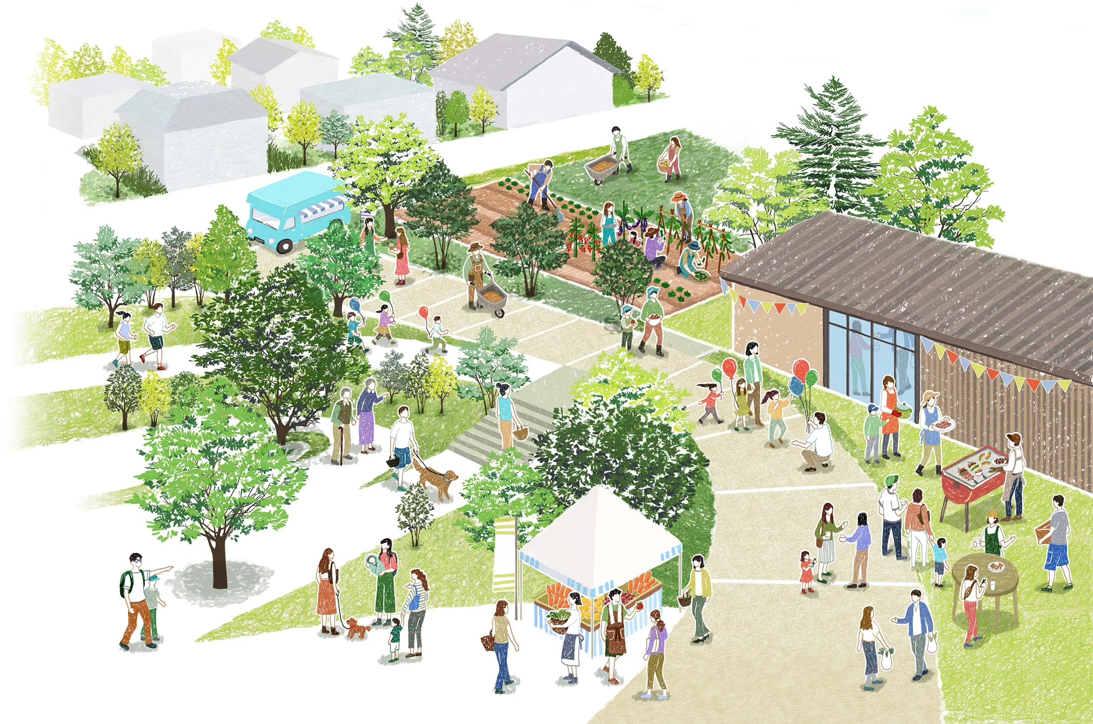 Beau GARDEN MINORISTA 芝山 街づくり イラスト